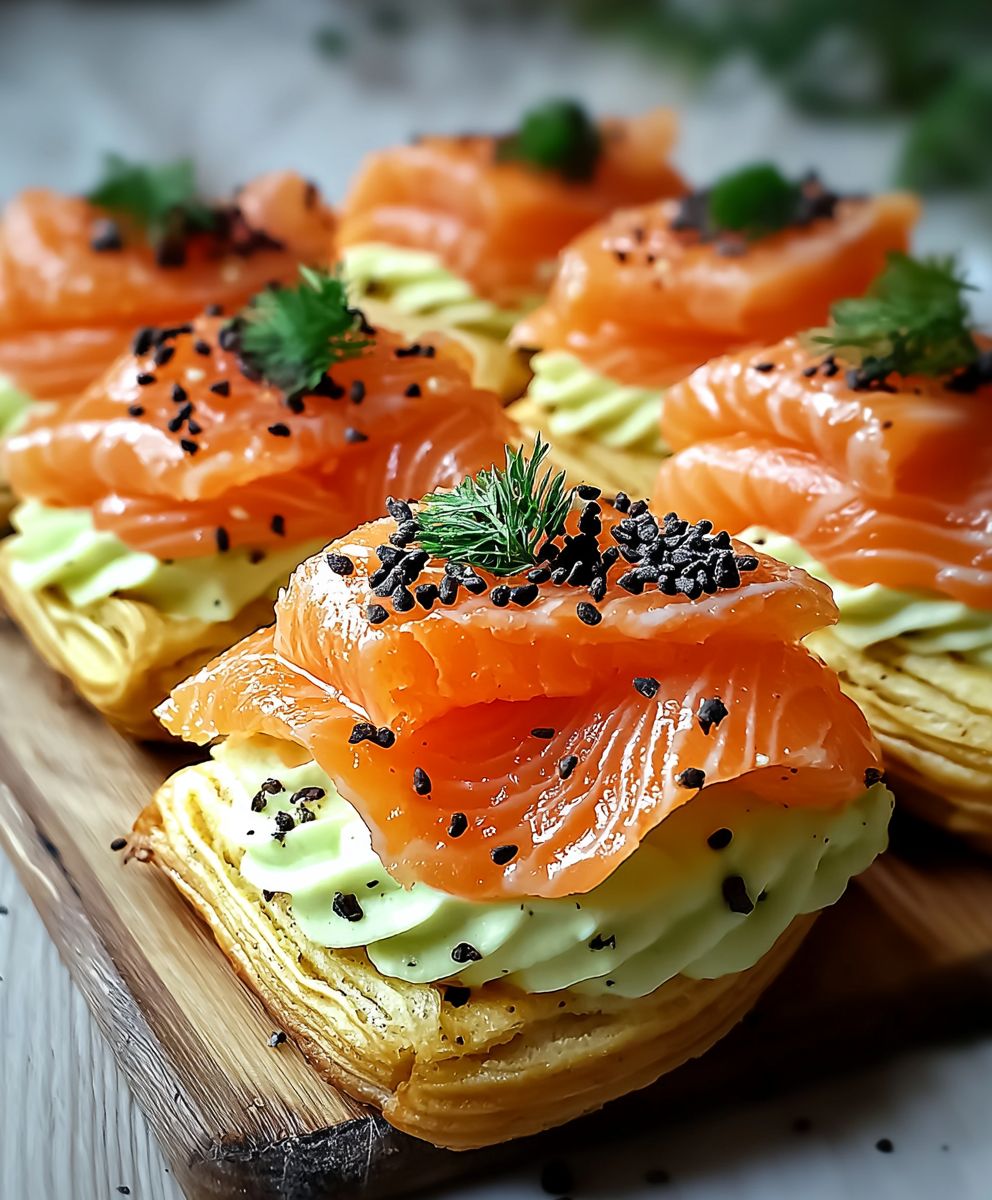 Pikante Eclairs Lachs Wasabicreme