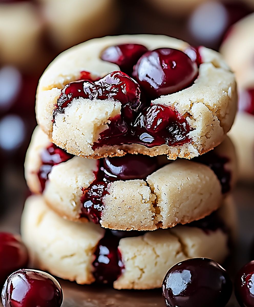 Shortbread Kekse weiße Schokolade Kirschen