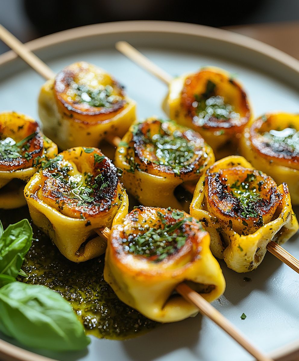 Vegetarische Tortellini Spieße