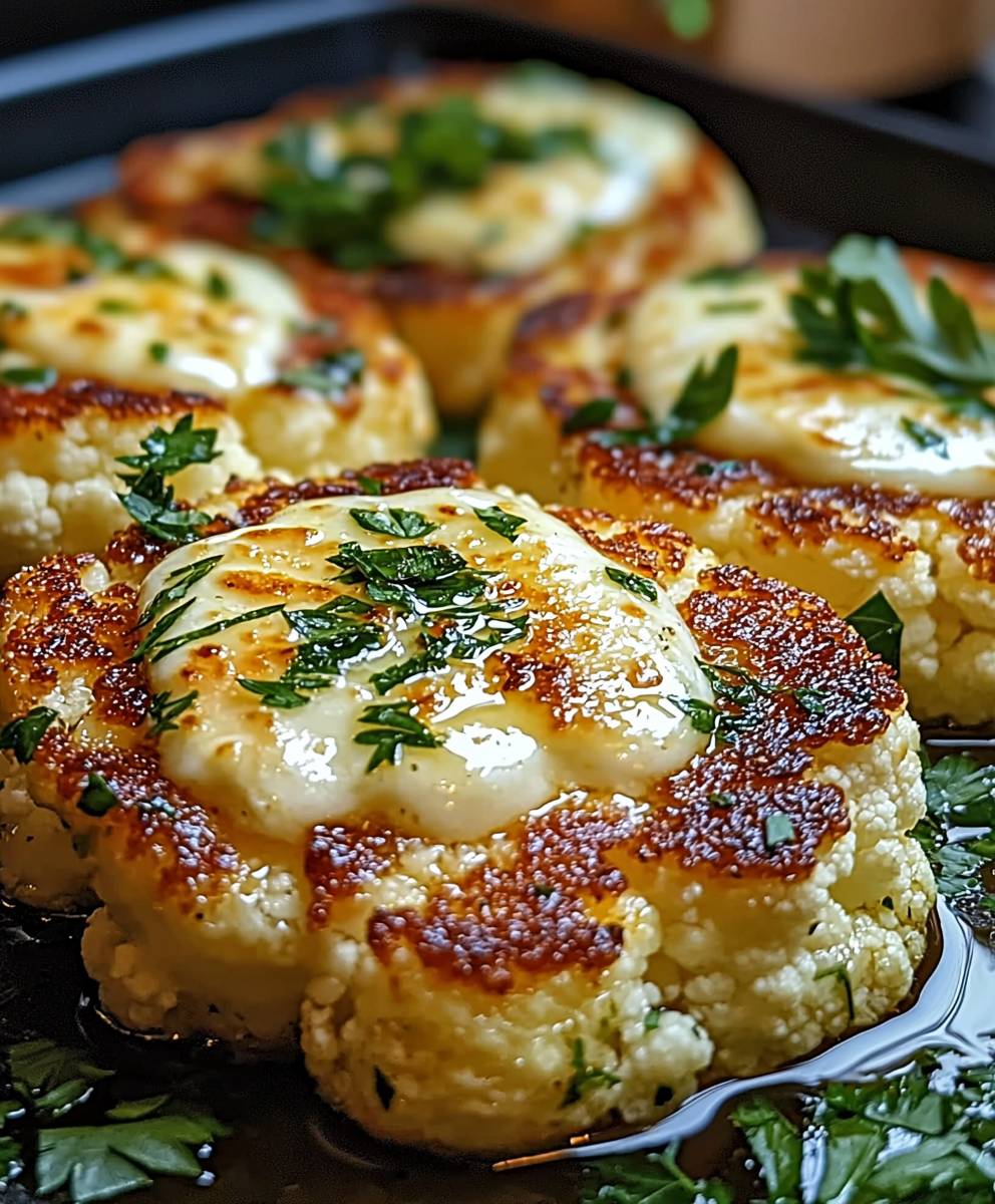 Gebackener Mozzarella Blumenkohlsteak