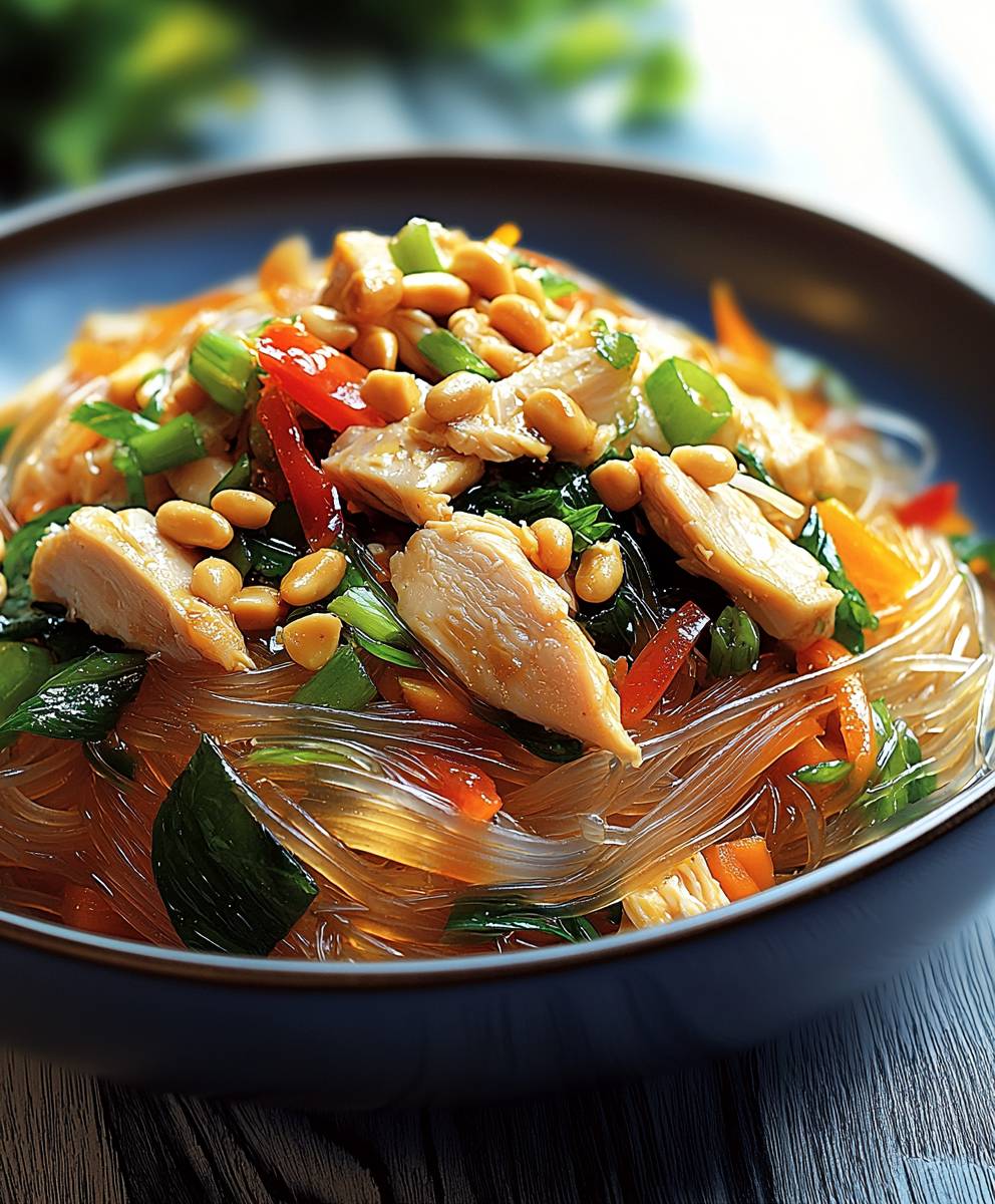 Glasnudelsalat mit Hähnchen