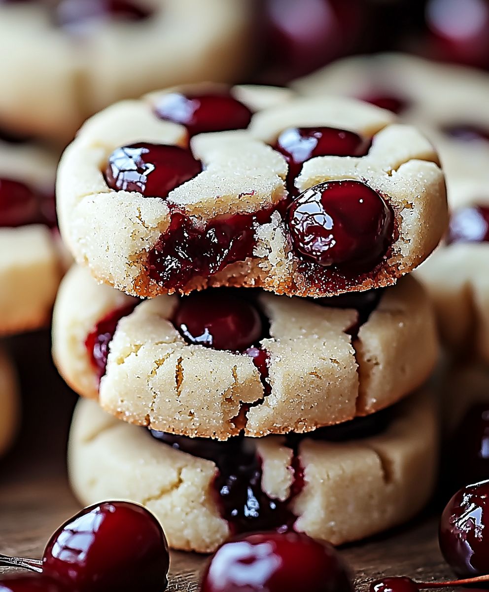 Shortbread Kekse weiße Schokolade Kirschen