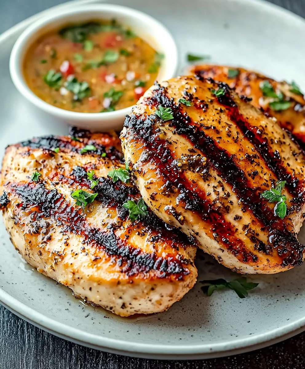 Gegrilltes Hähnchenfilet marinieren