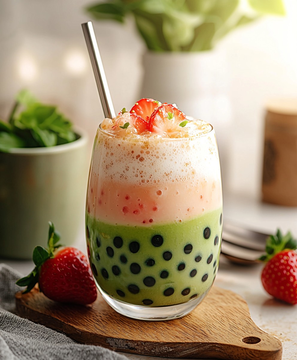 Erdbeer Matcha Boba
