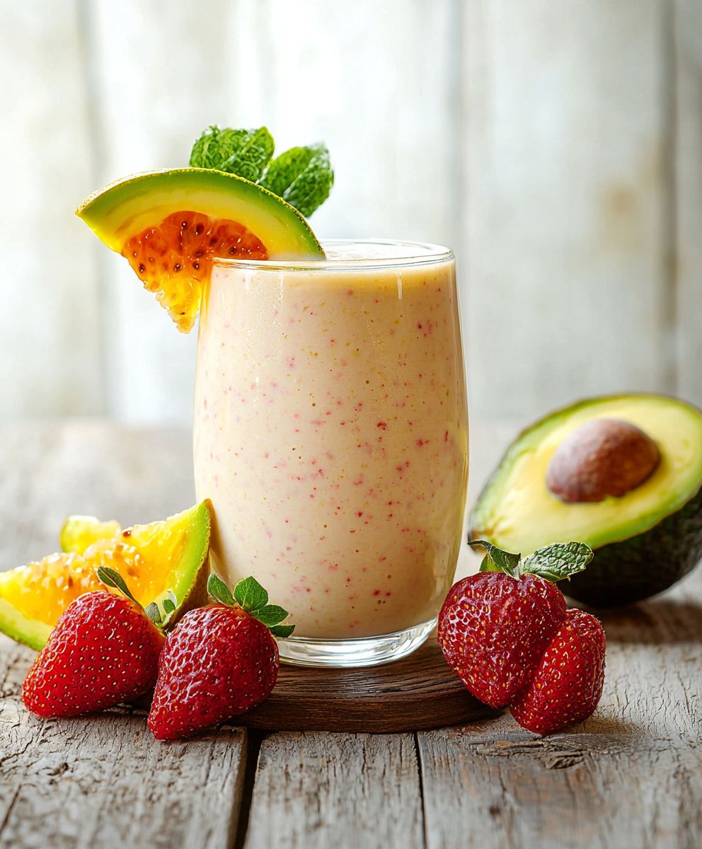 Eiweißshake mit Avocado Joghurt