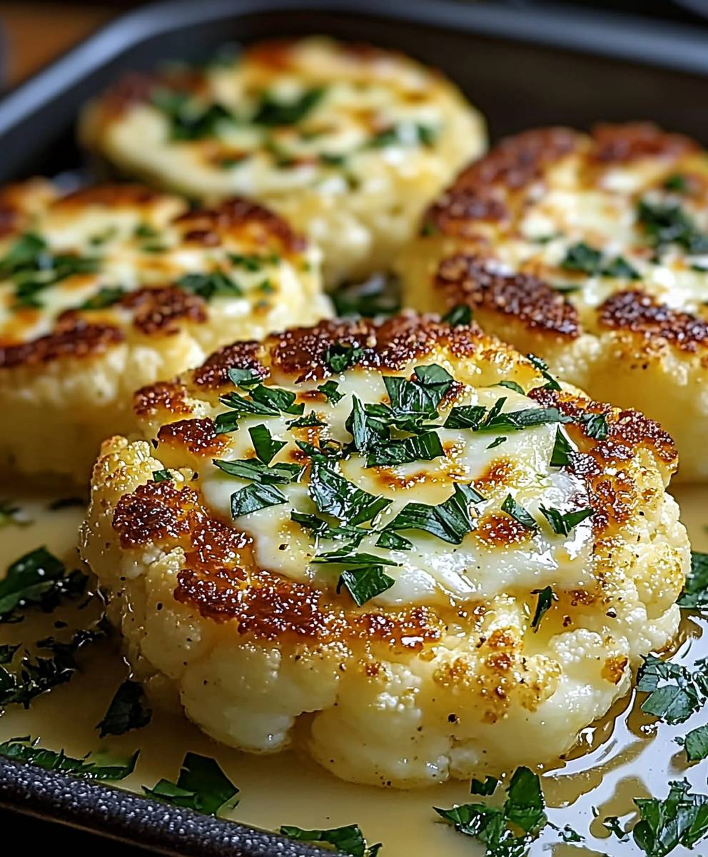 Gebackener Mozzarella Blumenkohlsteak