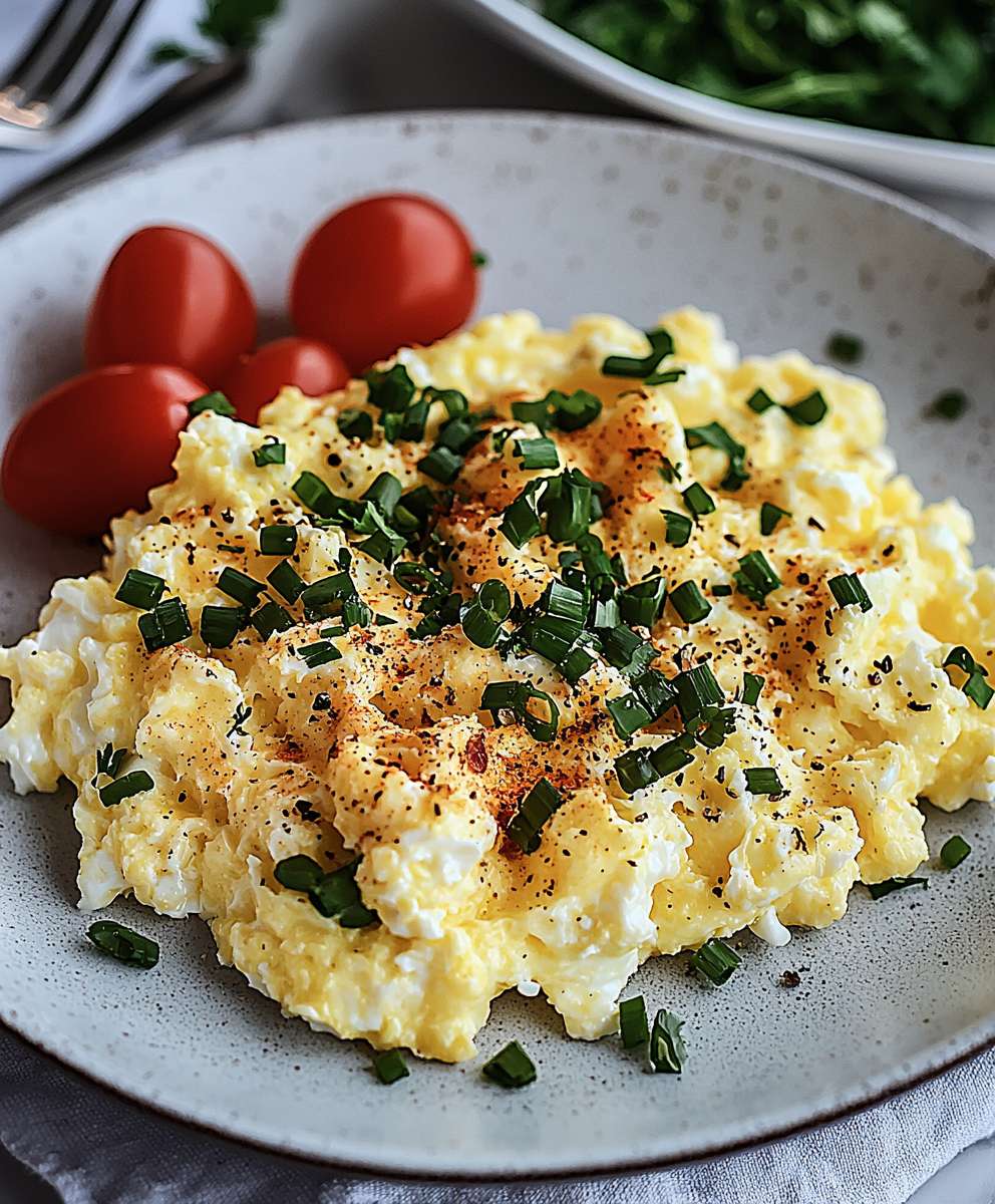 Hüttenkäse Rührei einfach zubereiten