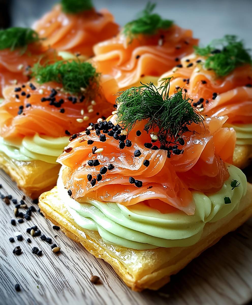 Pikante Eclairs Lachs Wasabicreme