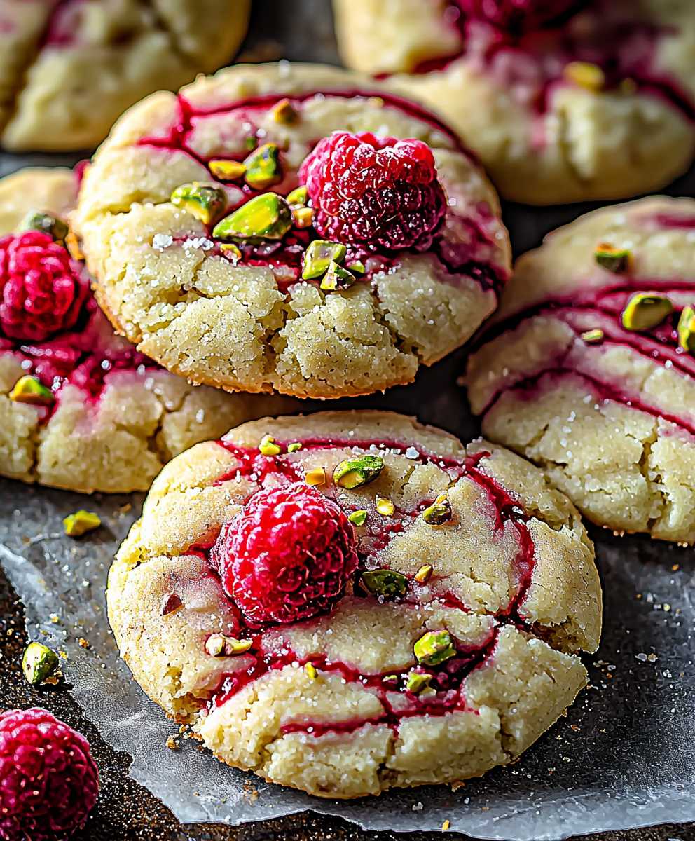 Pistazienkekse weiße Schokolade Himbeeren