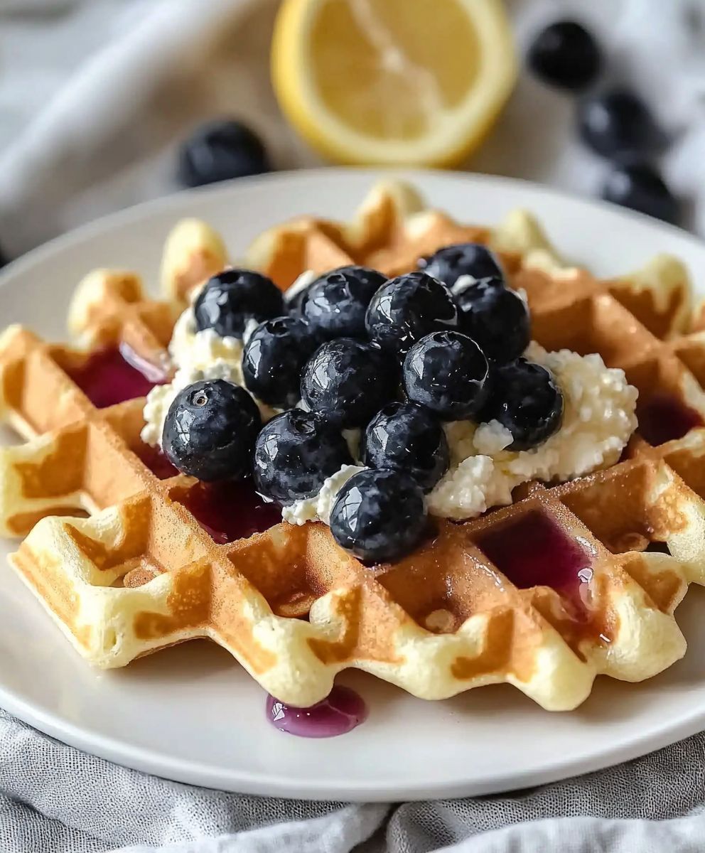 Zitronen Ricotta Waffeln backen