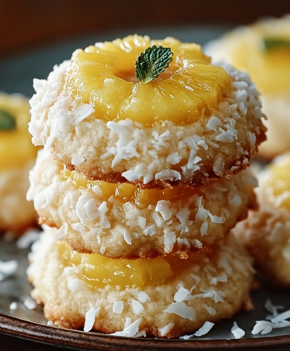 Ananas Kokosnuss Daumendruck Kekse