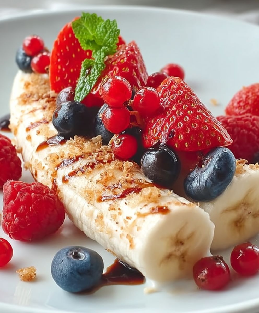 Gesundes Bananensplit Frühstück