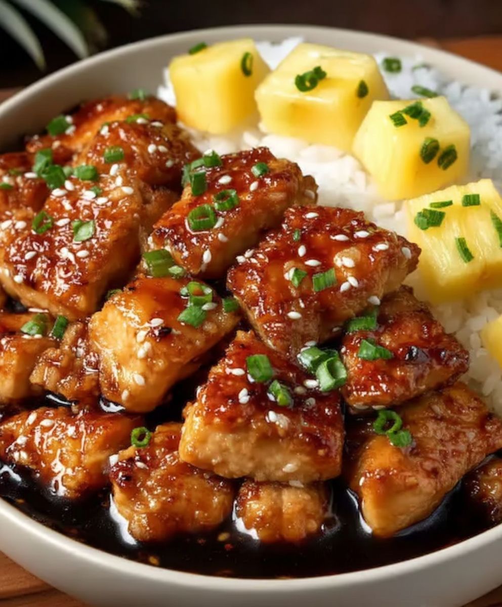 Hawaiianisches Honig Ananas Hühnchen