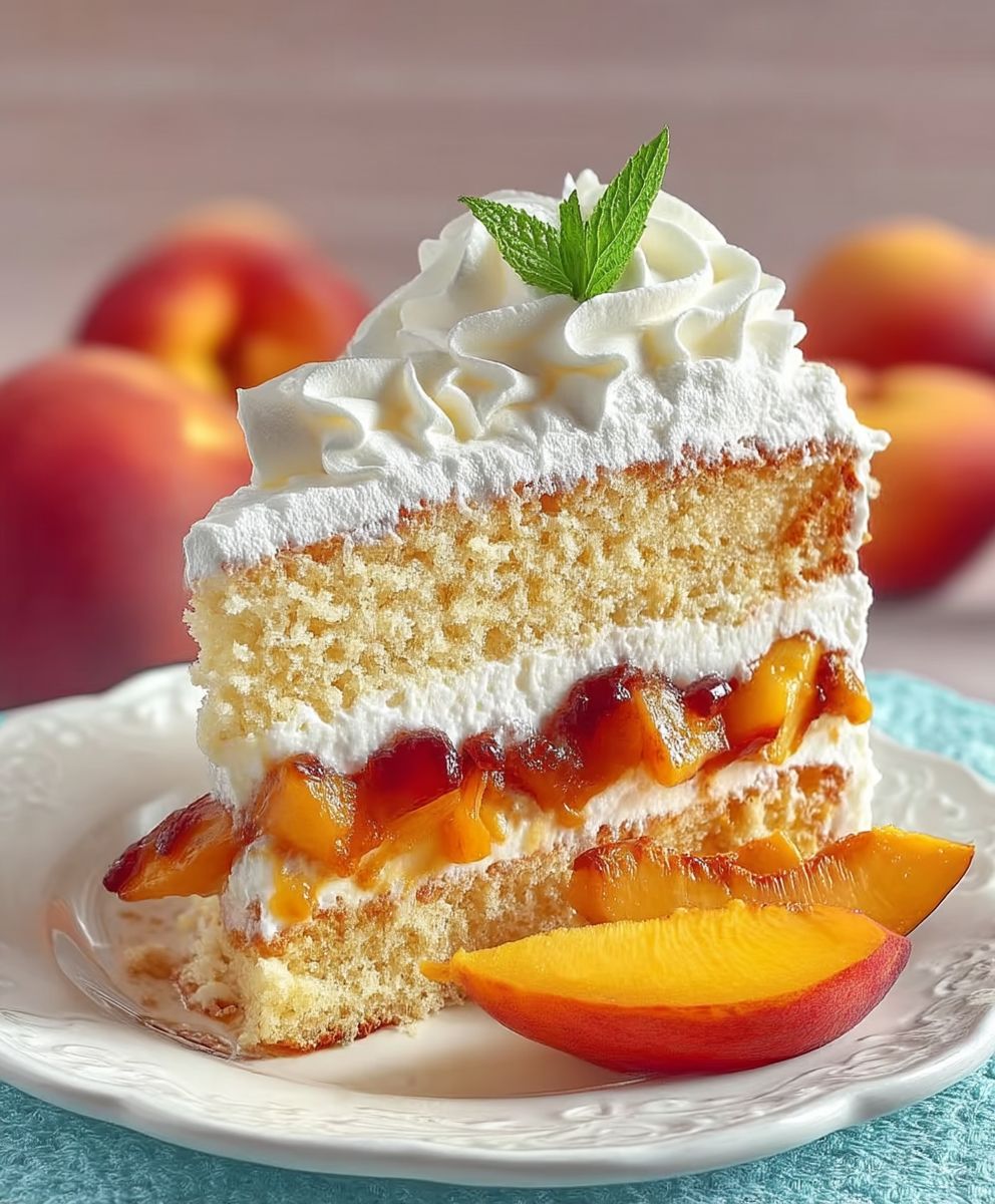 Pfirsich Sahne Torte backen