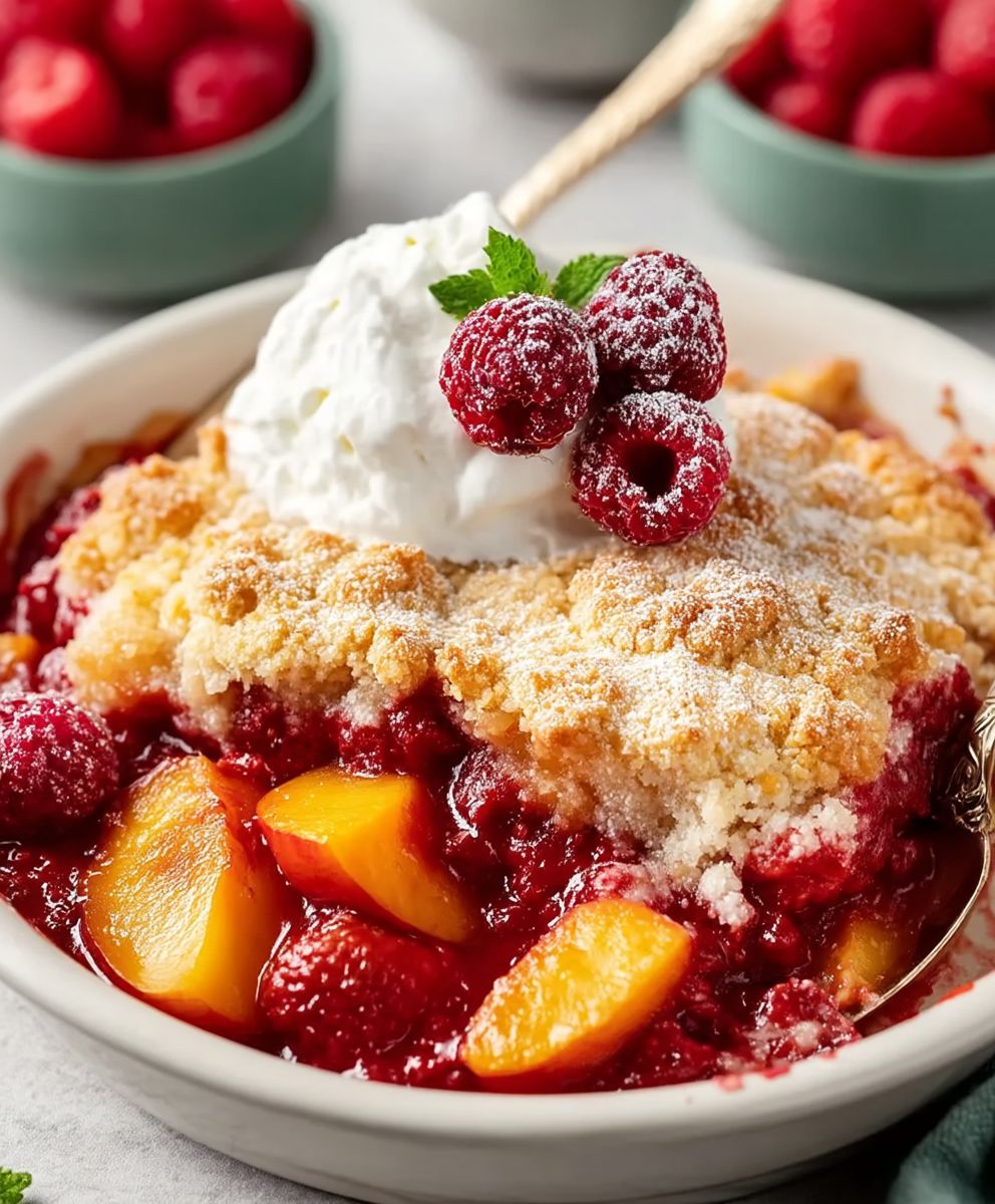 Pfirsich Himbeer Cobbler