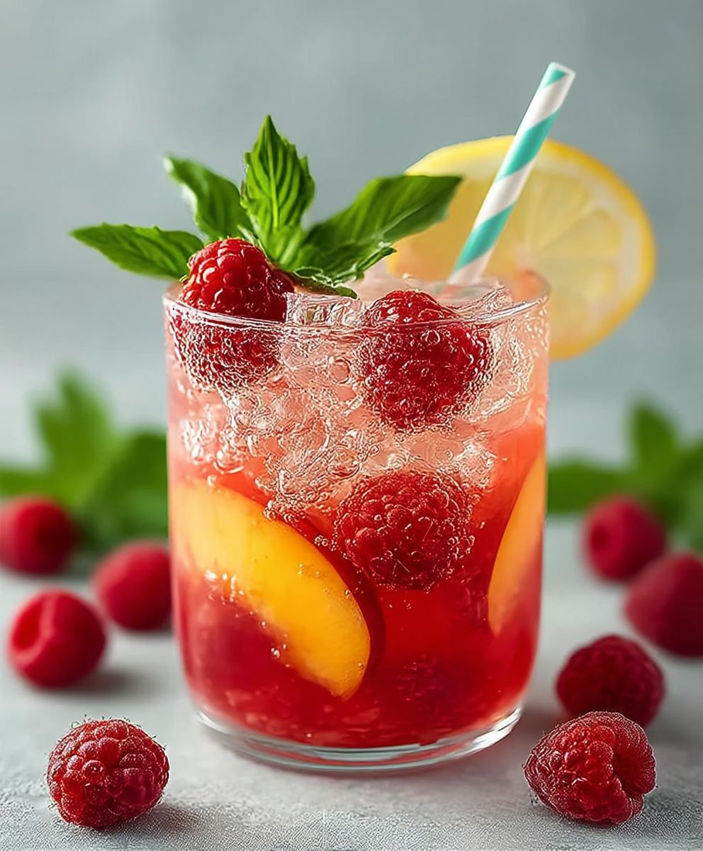 Himbeer Pfirsich Limonade selber machen