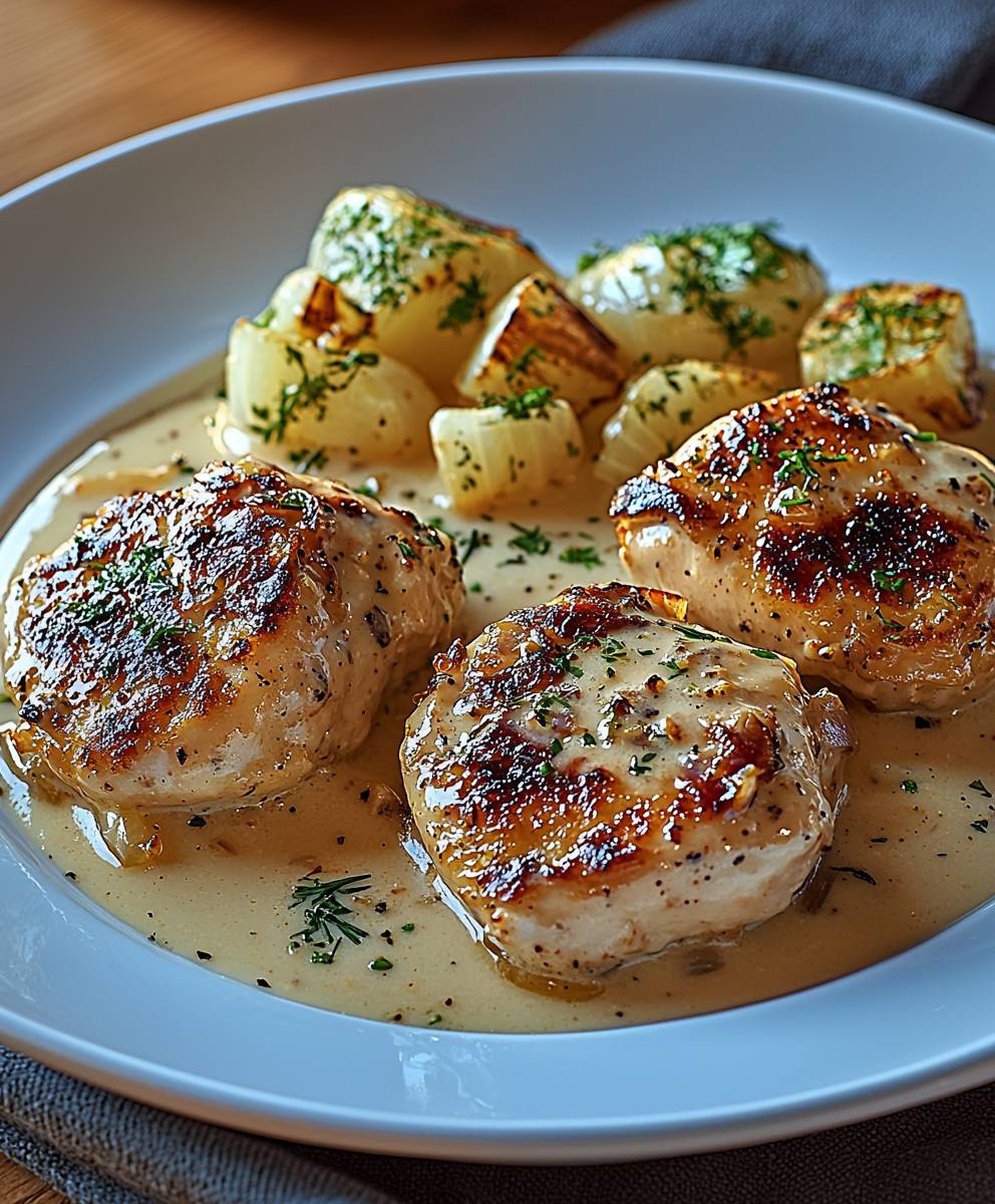 Zwiebelrahmhähnchen einfach zubereiten