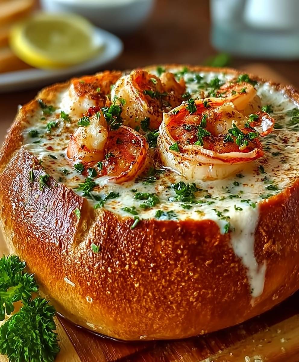 Gefüllte Meeresfrüchte Brotschale