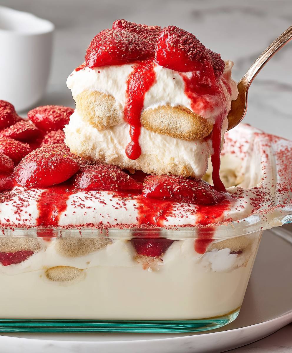 Erdbeer Tiramisu mit Sahne