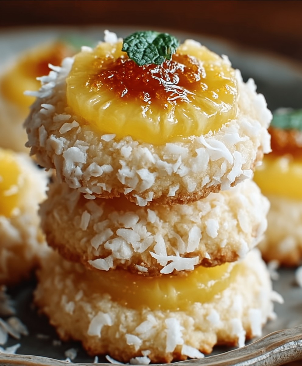 Ananas Kokosnuss Daumendruck Kekse
