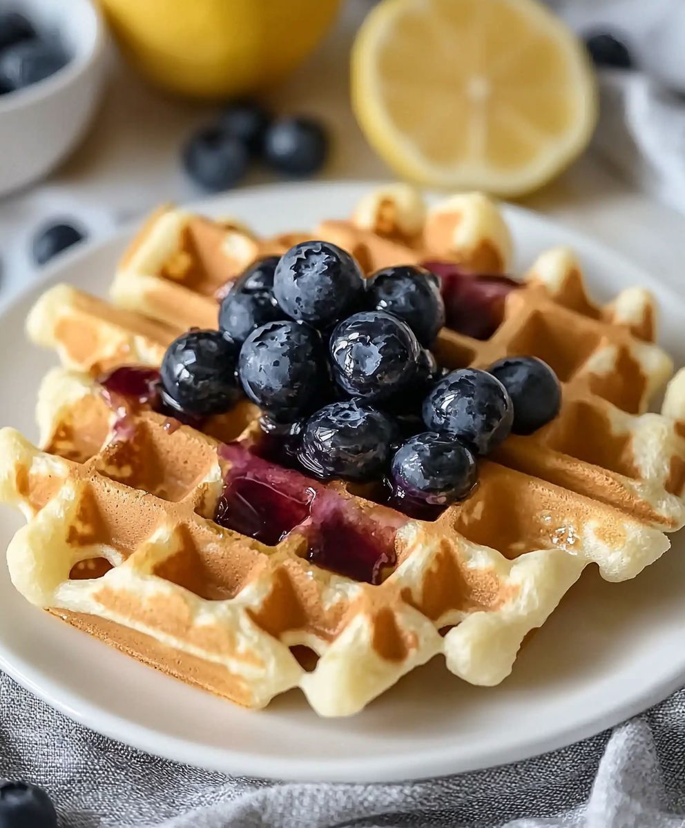Zitronen Ricotta Waffeln backen