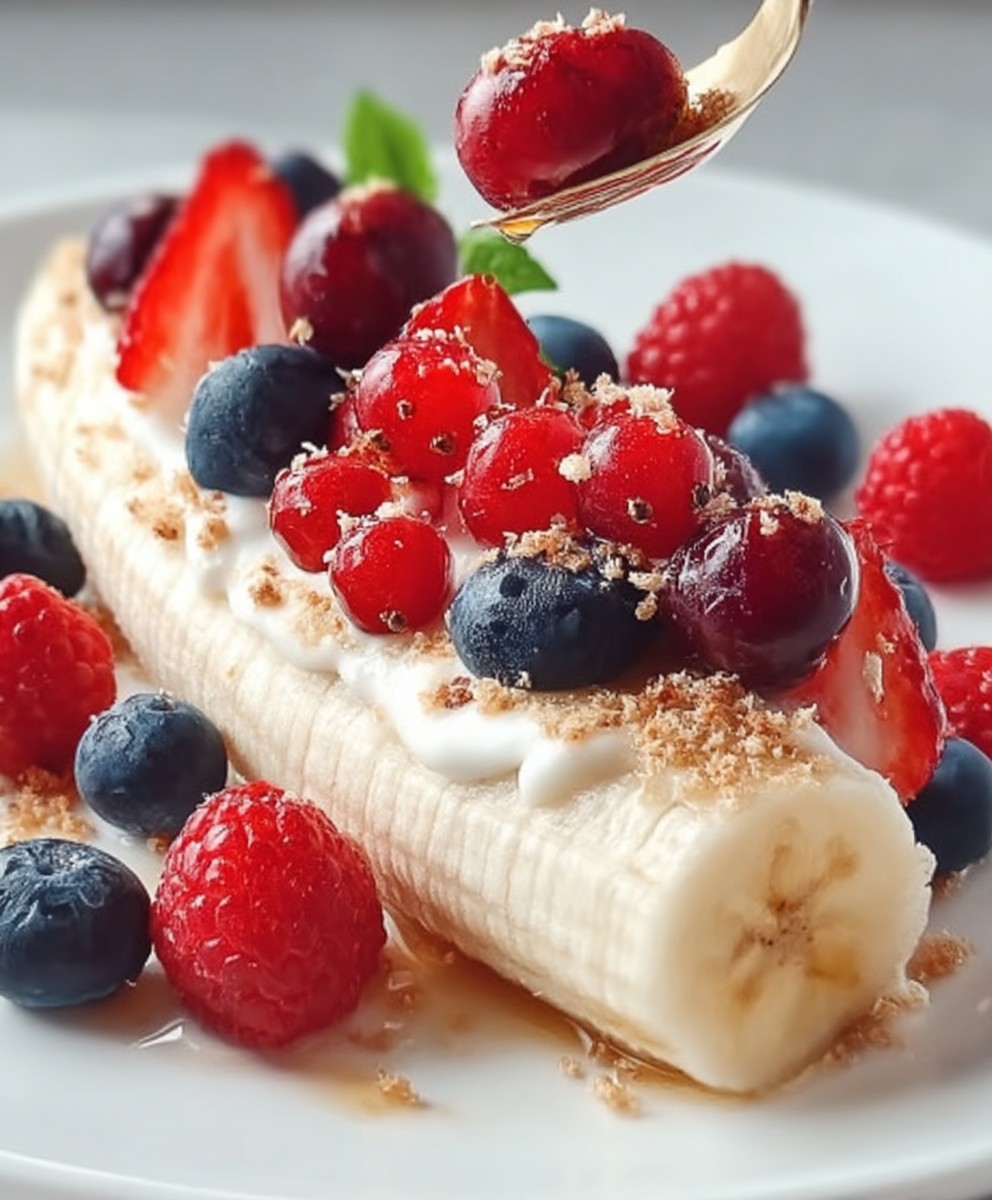 Gesundes Bananensplit Frühstück