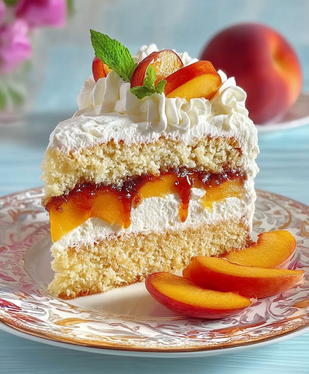 Pfirsich Sahne Torte backen