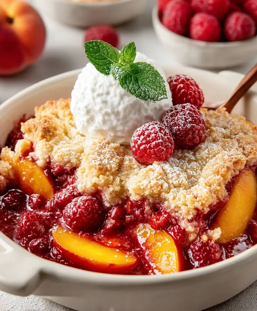 Pfirsich Himbeer Cobbler