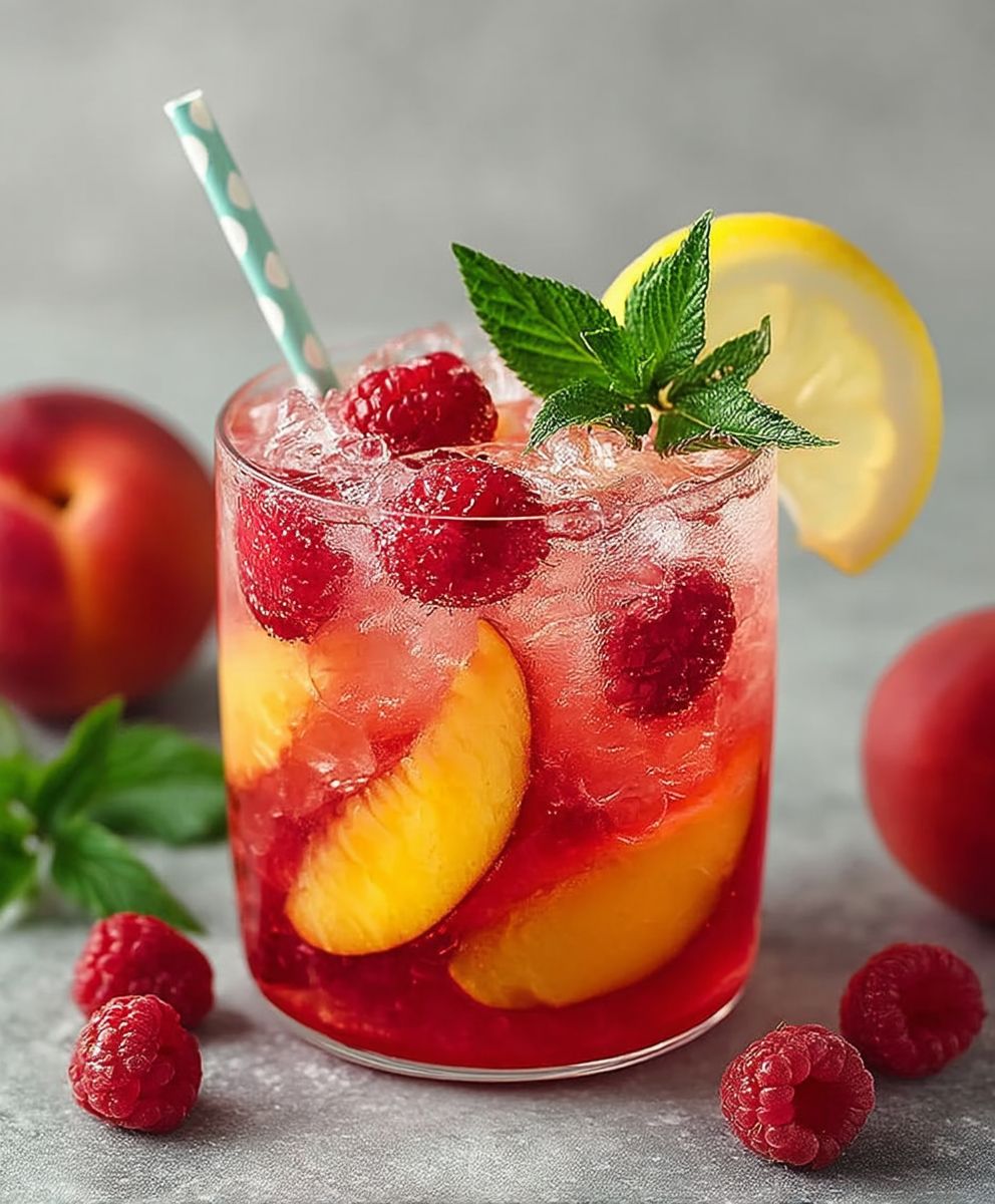 Himbeer Pfirsich Limonade selber machen