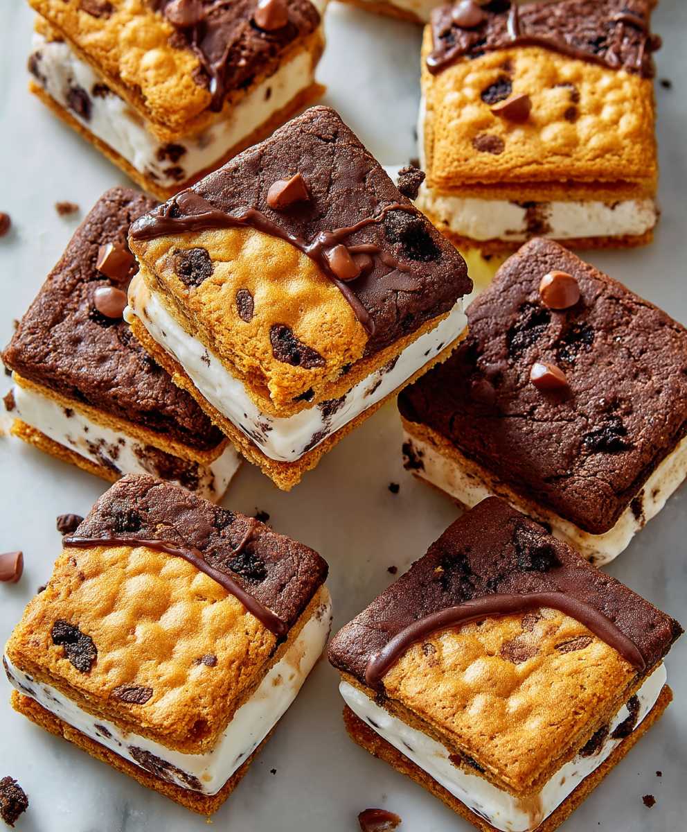 Brookie Eiscreme Sandwiches