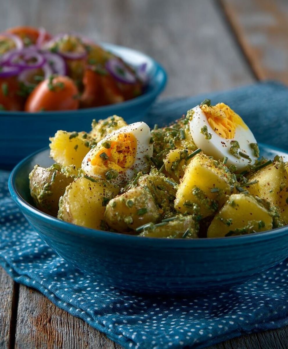 Leichter Kartoffelsalat mit Ei