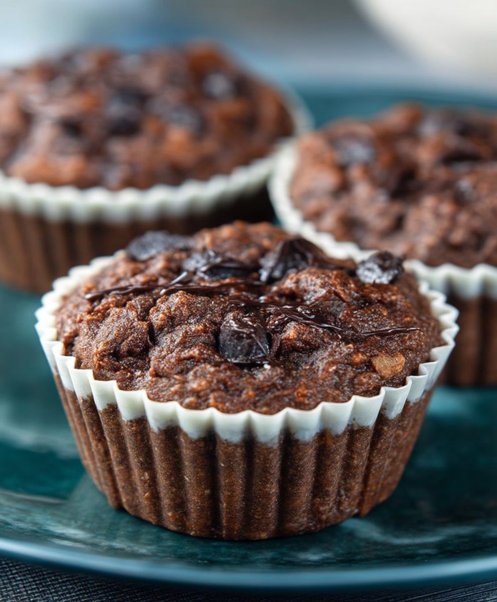 Schoko Banane Haferflocken Muffins