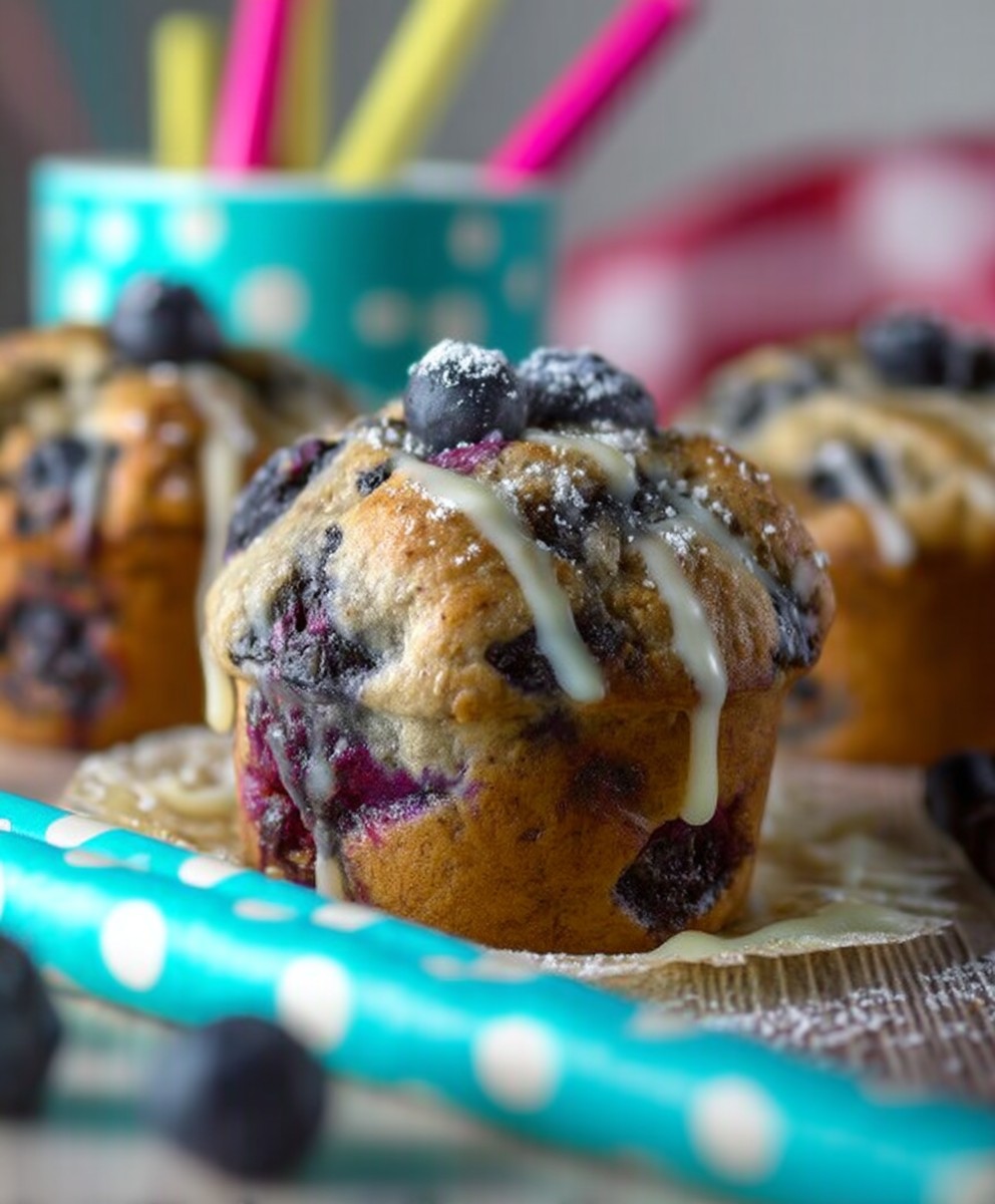 Blaubeer Muffins weiße Schokolade