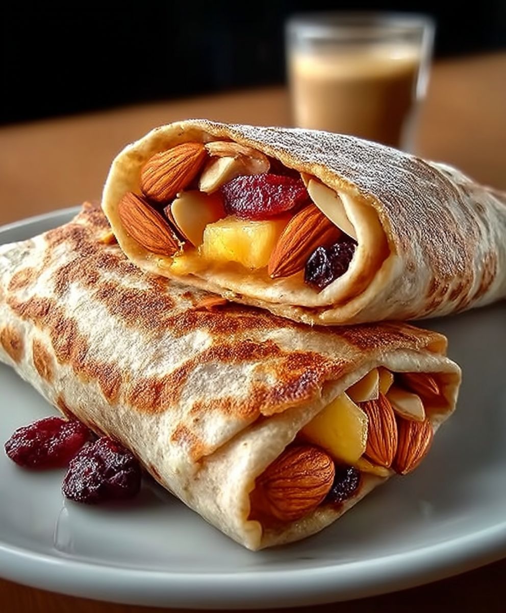 Obst Nuss Frühstück Wrap