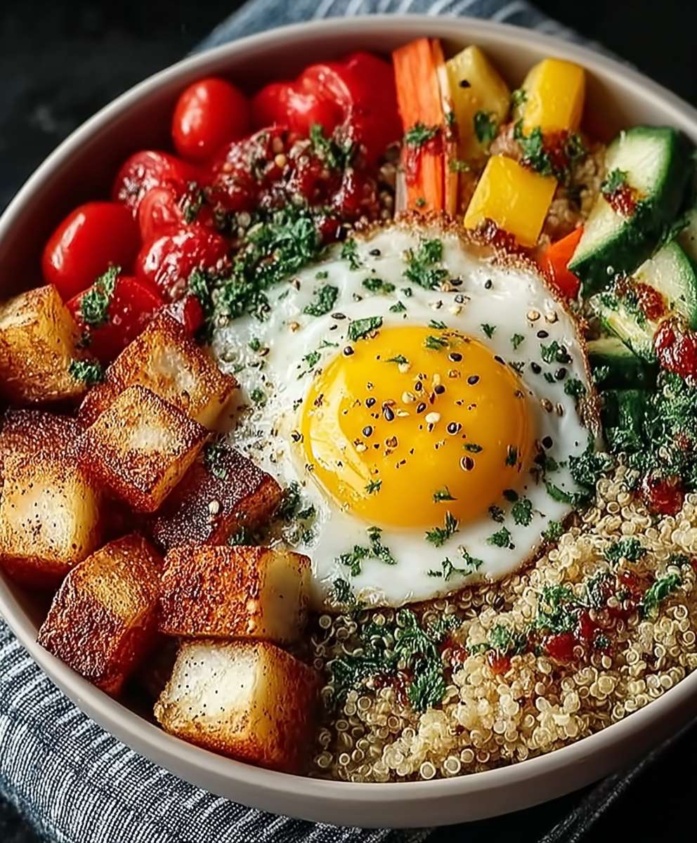 Quinoa Frühstücksschale herzhaft