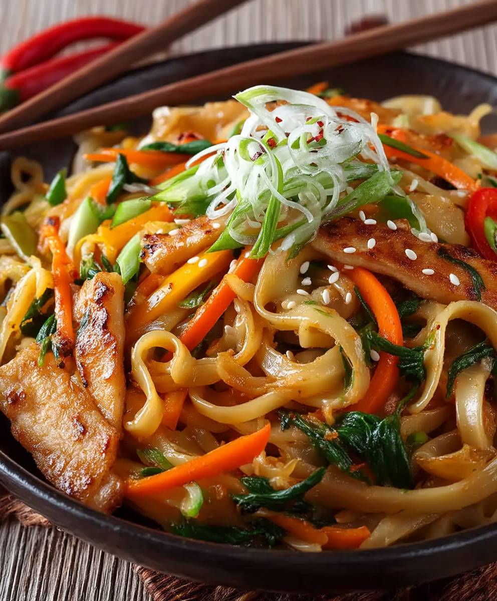 Asiatische Nudel Pfanne