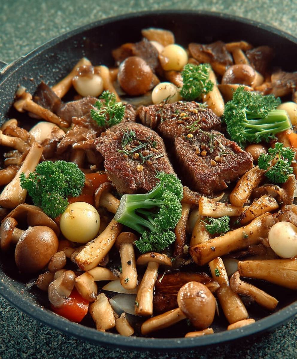 Pilzpfanne mit Lammfilet