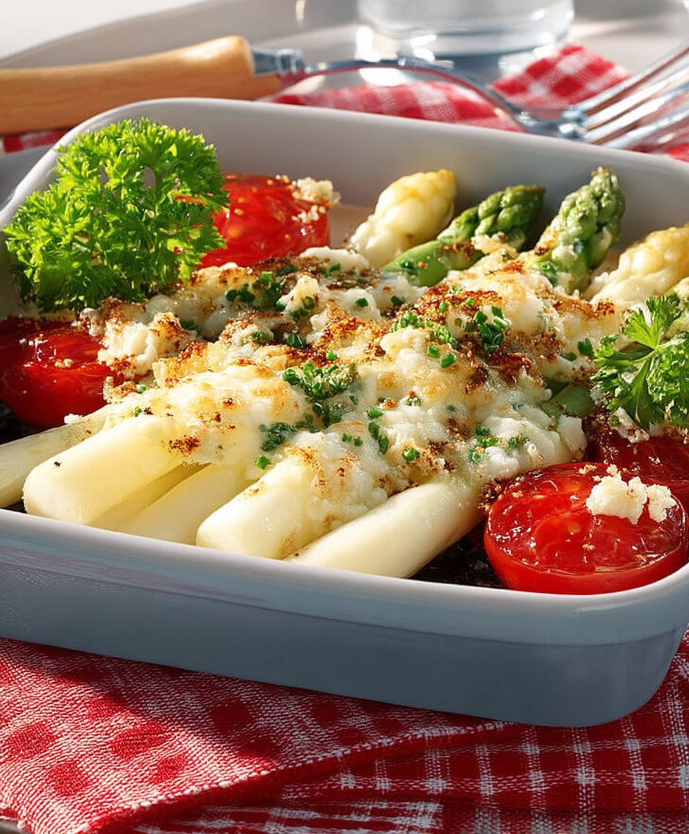 Gratinierter Spargel zubereiten