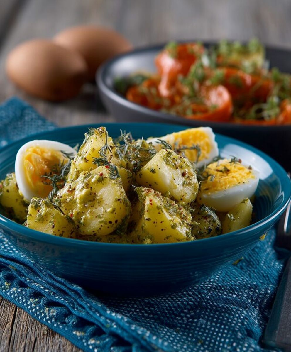 Leichter Kartoffelsalat mit Ei