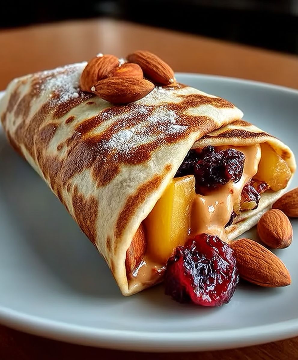 Obst Nuss Frühstück Wrap
