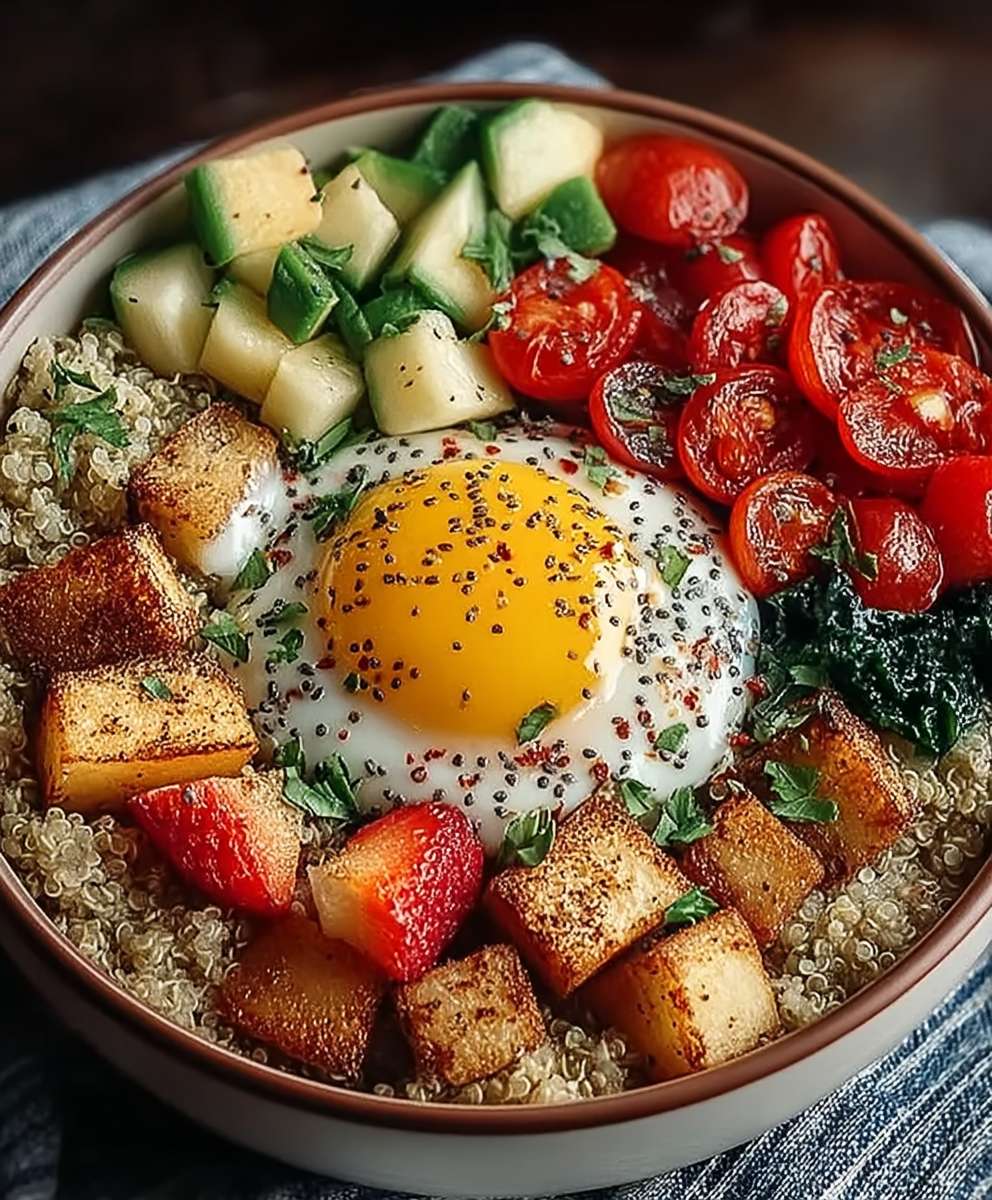 Quinoa Frühstücksschale herzhaft