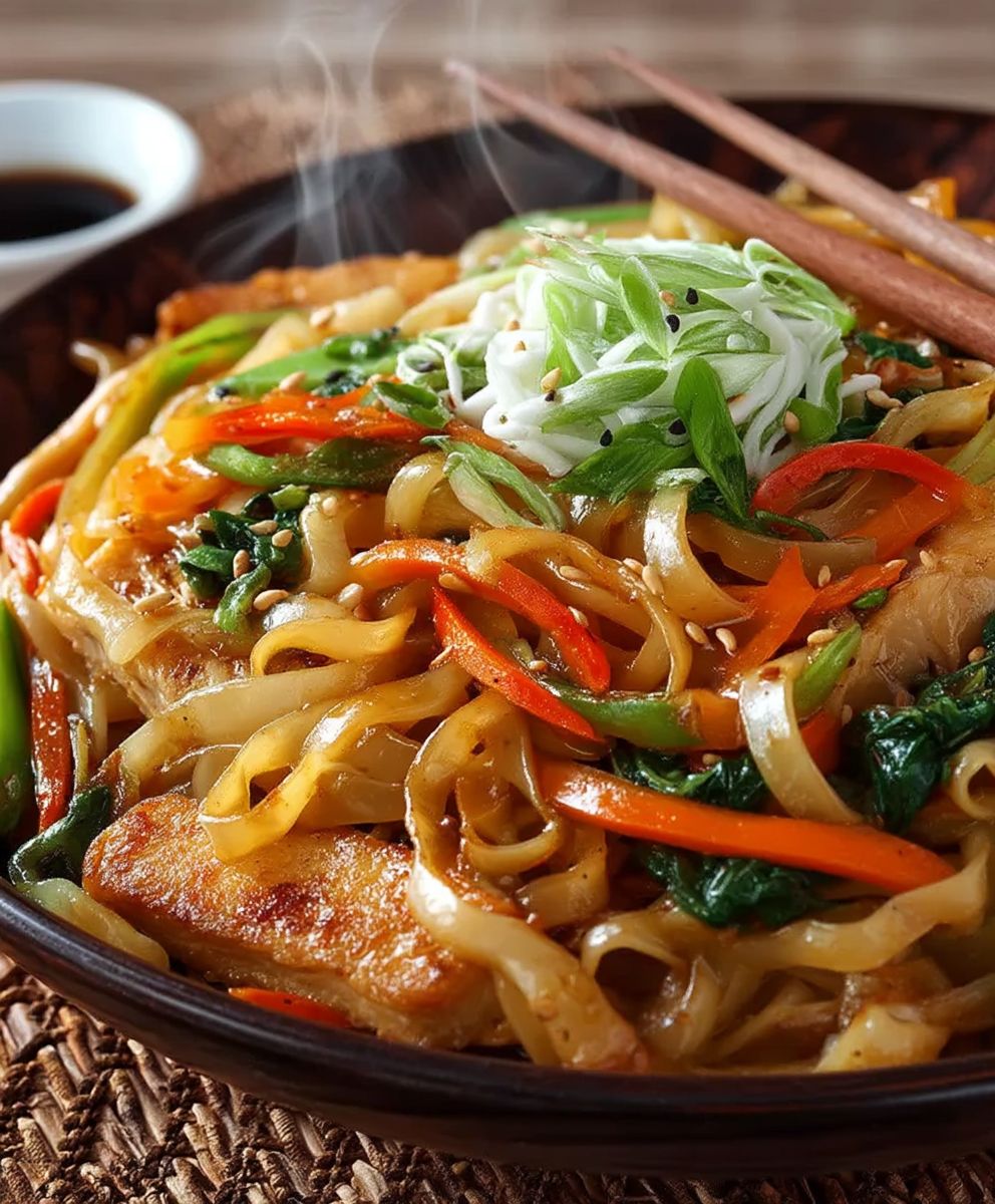 Asiatische Nudel Pfanne