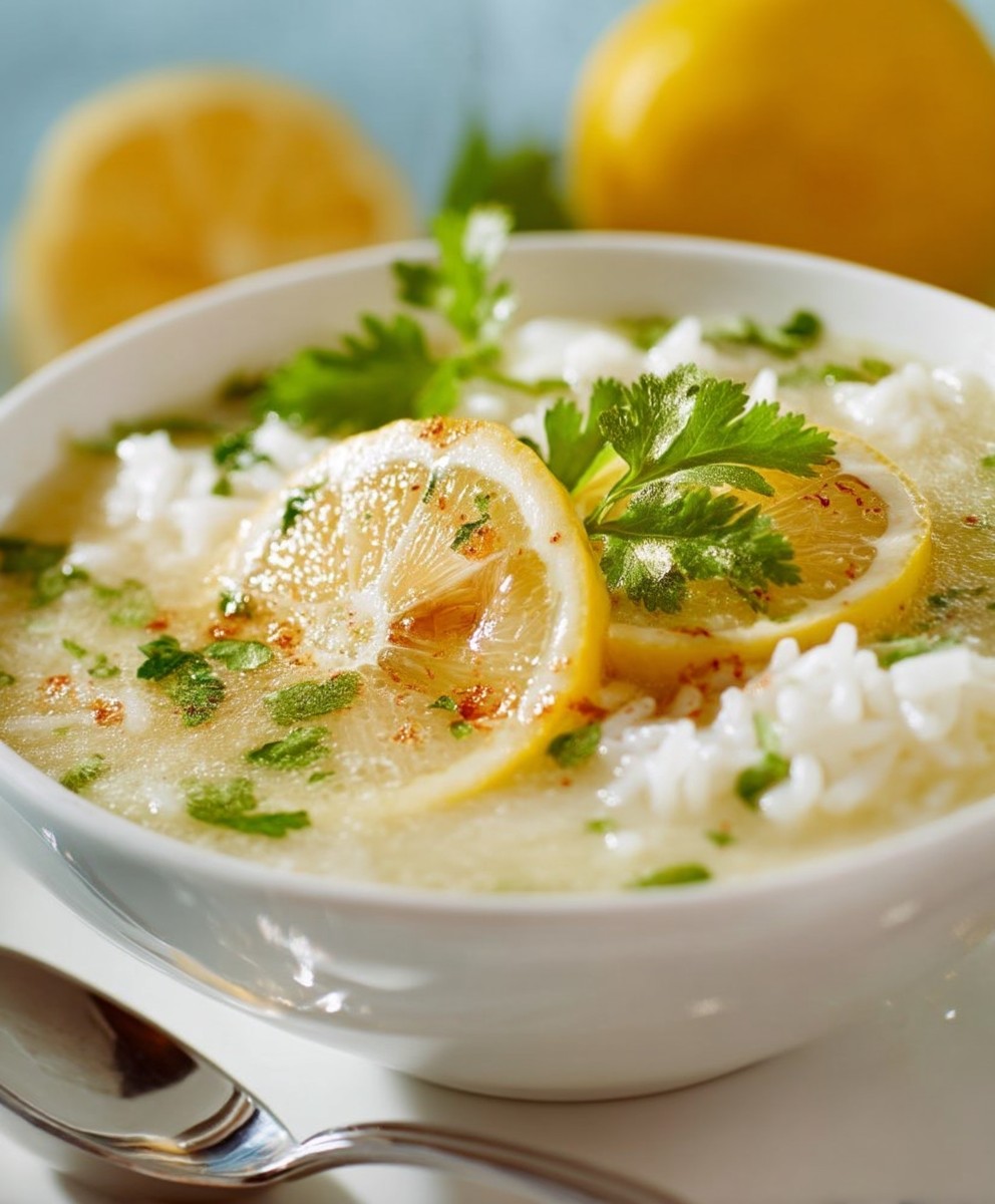 Zitronensuppe mit Reis