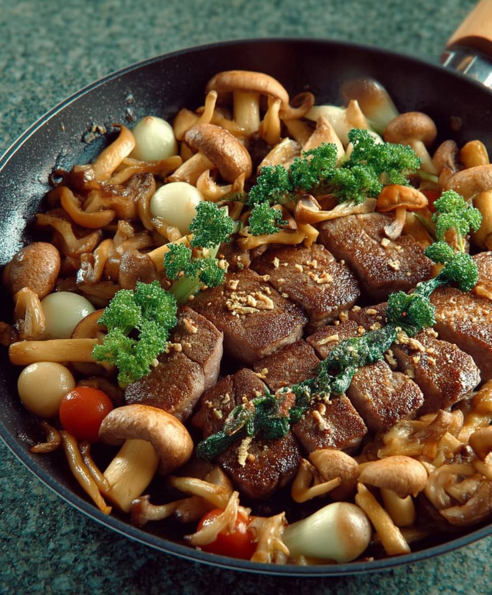 Pilzpfanne mit Lammfilet
