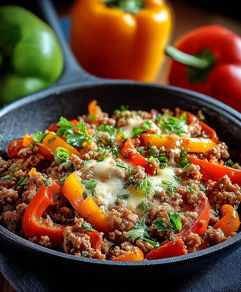 Low Carb Paprikapfanne Hackfleisch