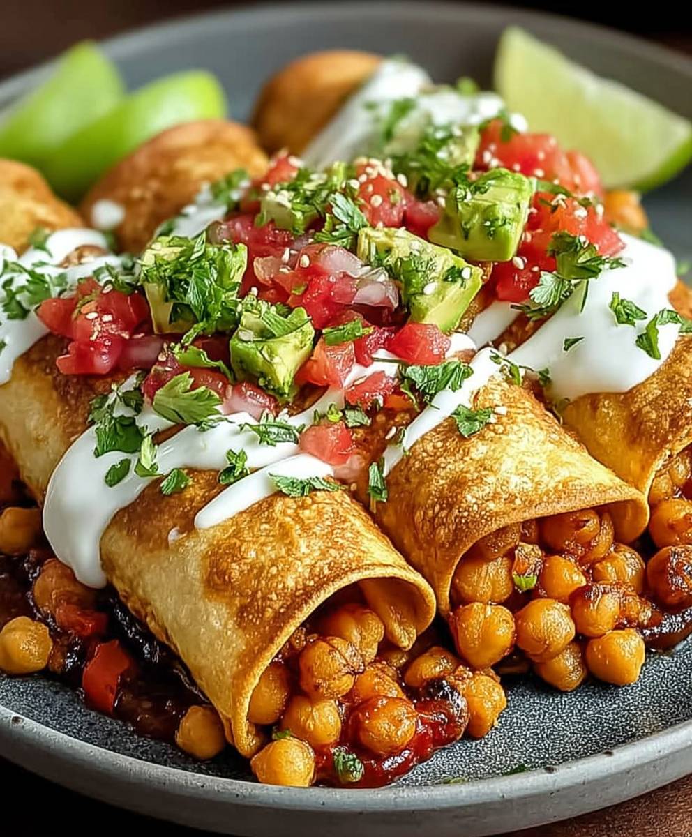 Kichererbsen Tinga Flautas
