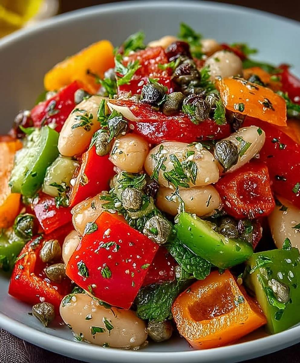 Marinierter Paprika Bohnensalat