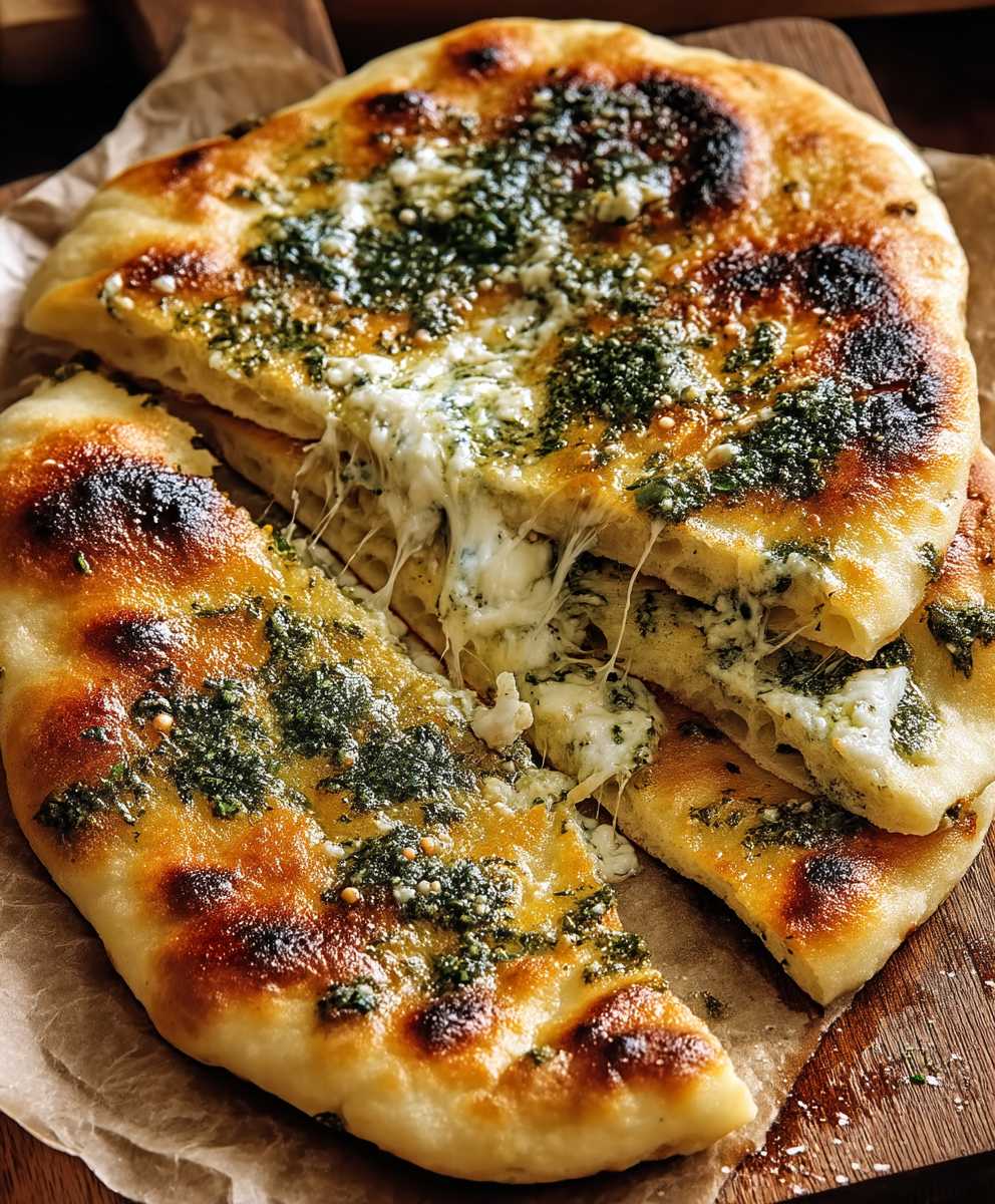 Käse Kräuter gefülltes Naan