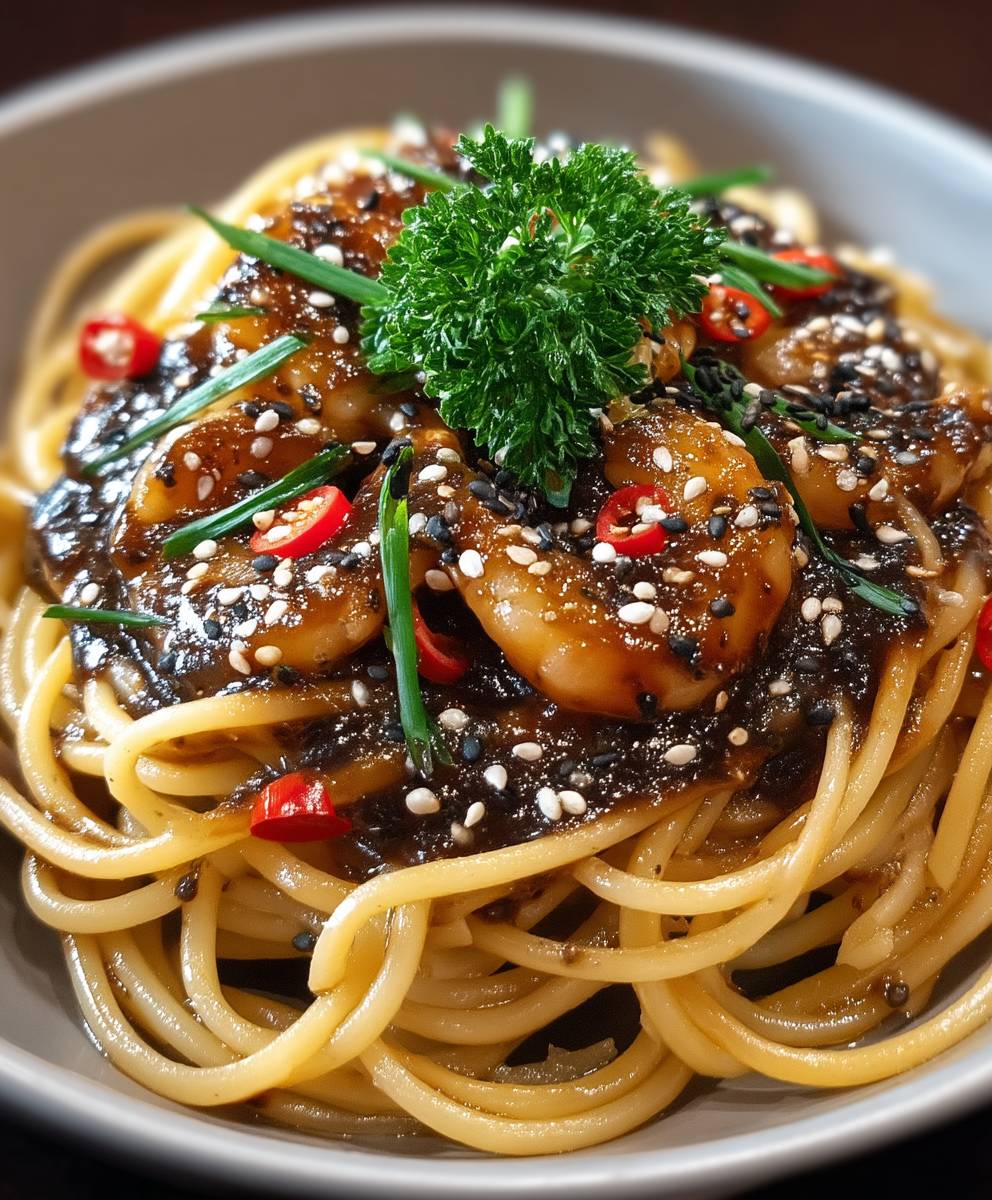 Vegan Singapur Spaghetti Pfeffersoße
