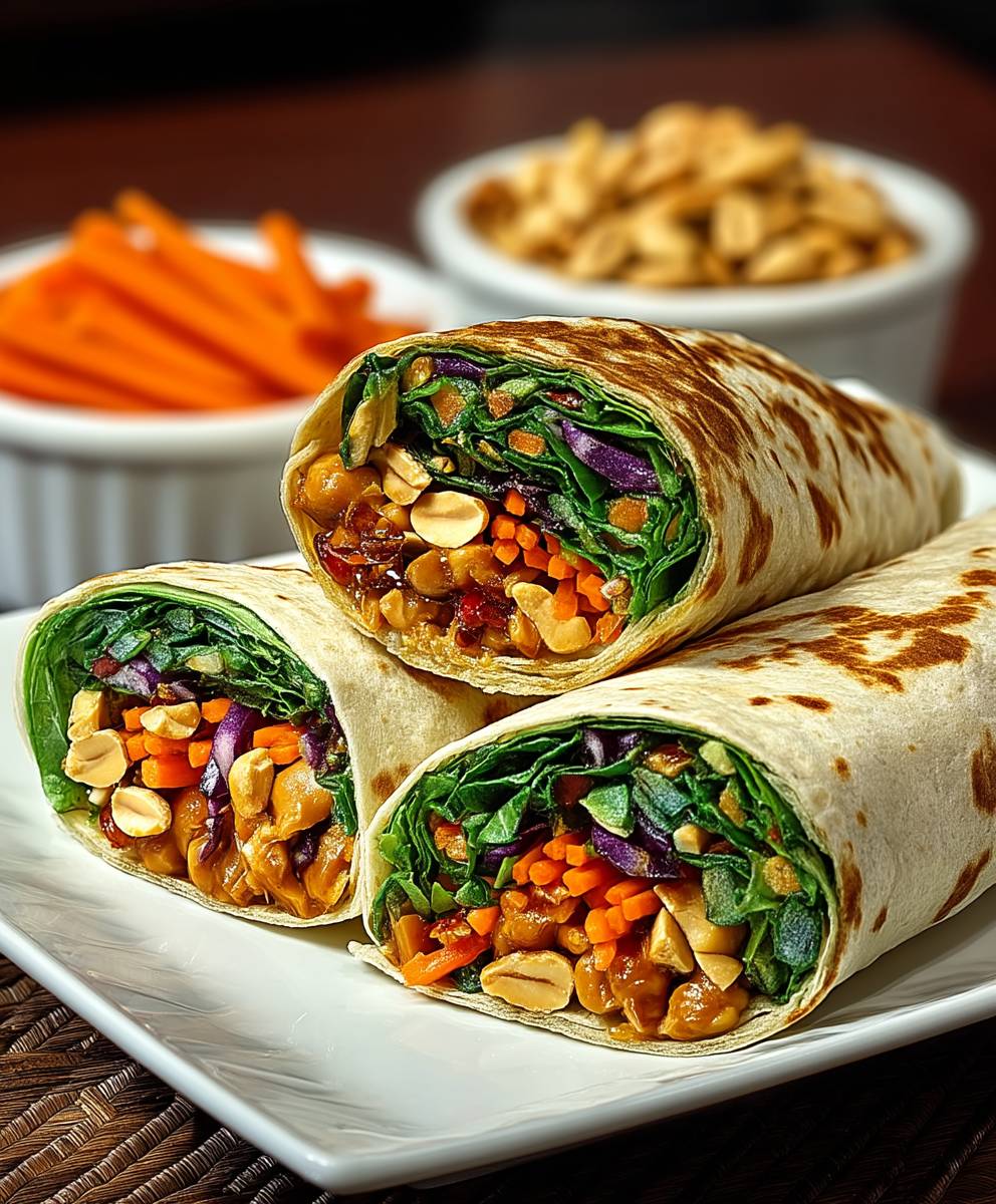 Thailändische Erdnuss Wraps